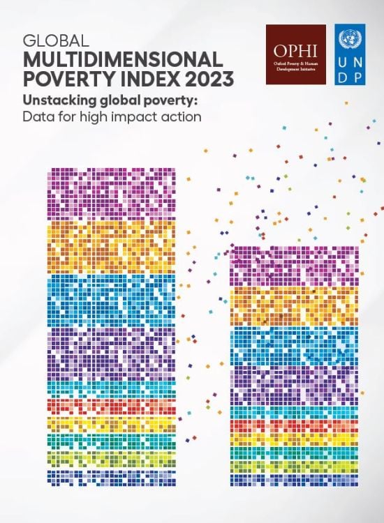 Publication report cover: 2023 Global Multidimensional Poverty Index (MPI)