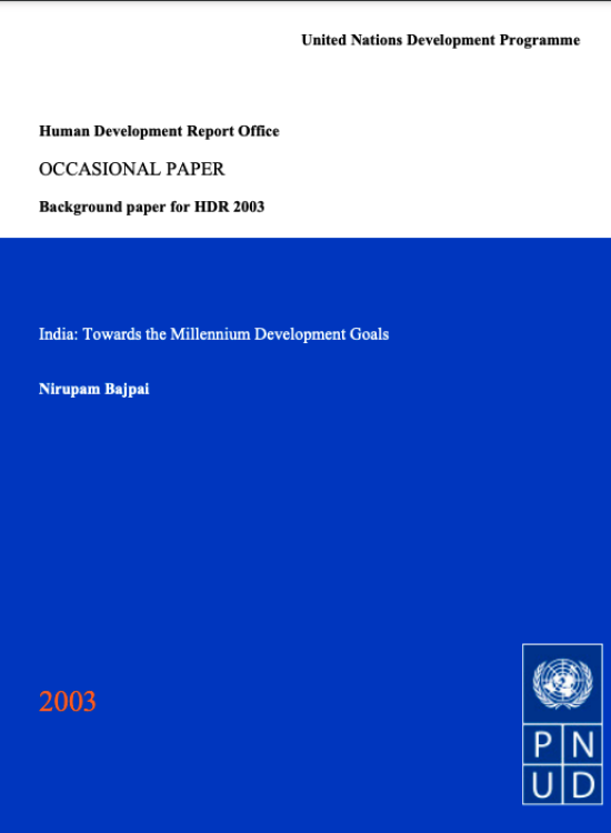 Publication report cover: India: Towards the Millennium Development Goals