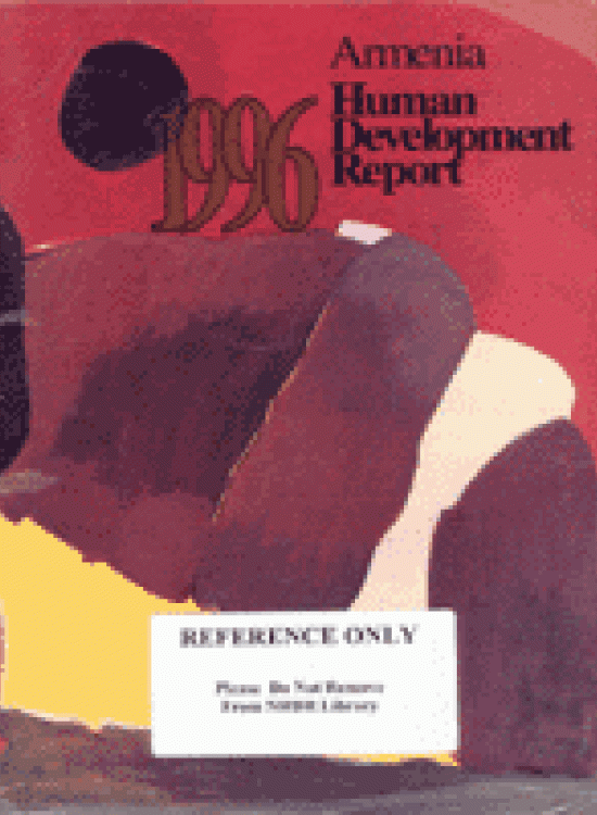 Publication report cover: National Human Development Report Armenia 1996