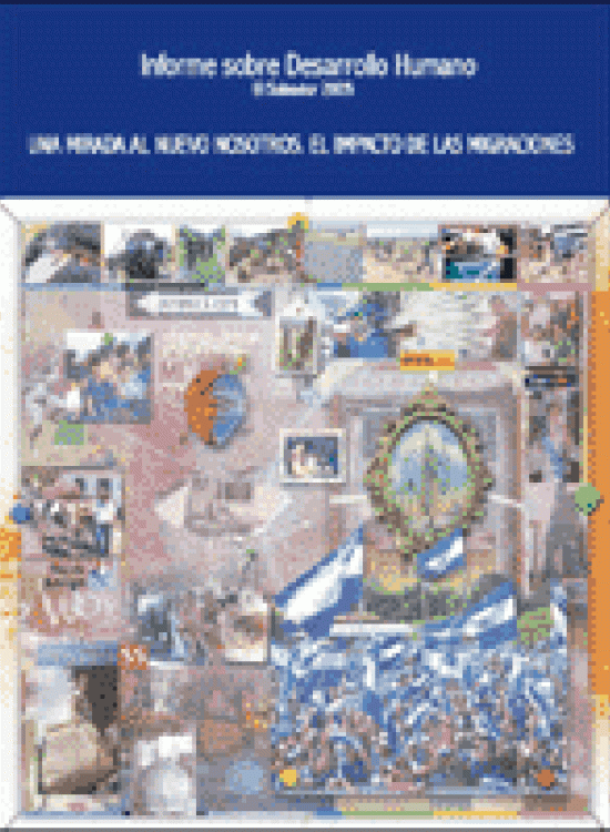 Publication report cover: Informe sobre Desarrollo Humano de El Salvador 2005
