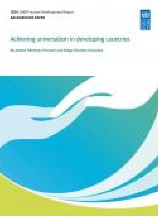 Publication report cover: Achieving universalism in developing countries