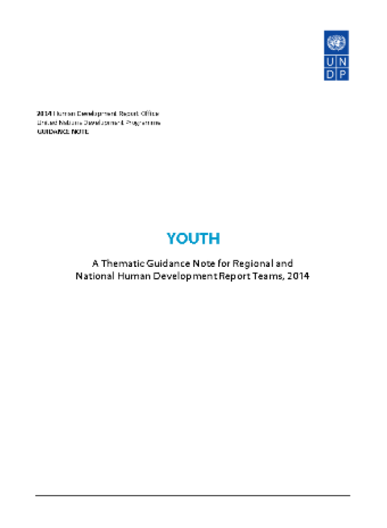 Publication report cover: Youth: A Thematic Guidance Note