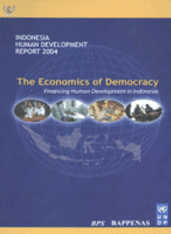 Publication report cover: Indonesia Human Development Report 2004