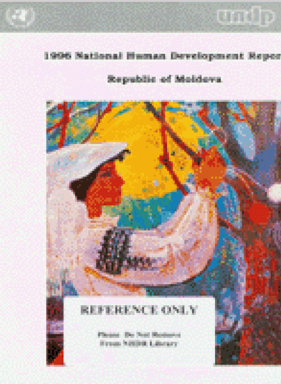 Publication report cover: General Human Development Report: Moldova 1996