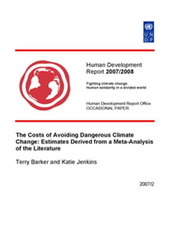 Publication report cover: The Costs of Avoiding Dangerous Climate Change