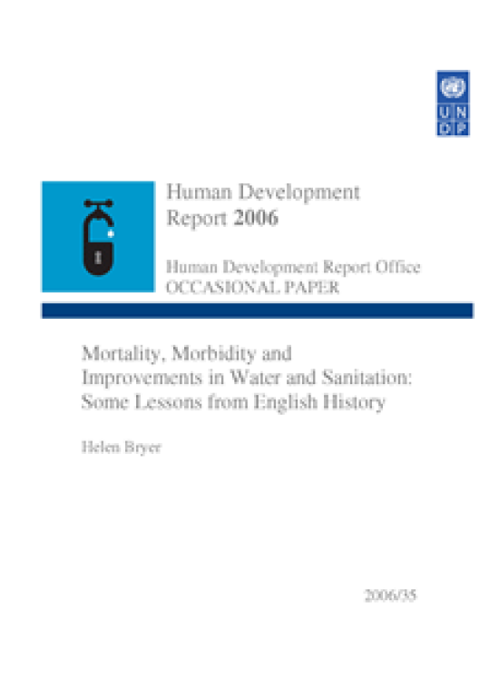 Publication report cover: Mortality, Morbidity and Improvements in Water and Sanitation