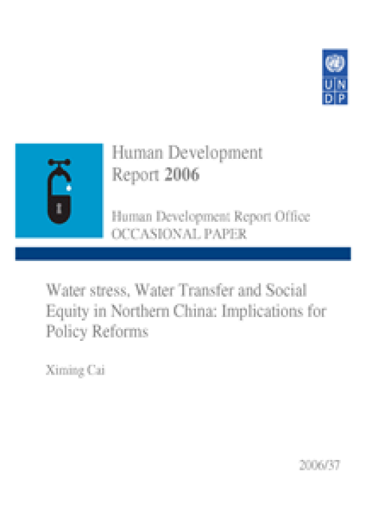Publication report cover: Water stress, Water Transfer and Social Equity in Northern China