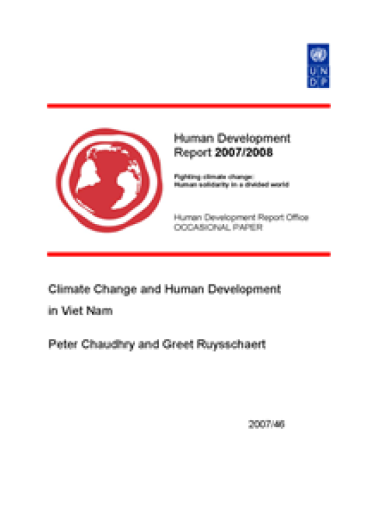 Publication report cover: Climate Change and Human Development in Viet Nam