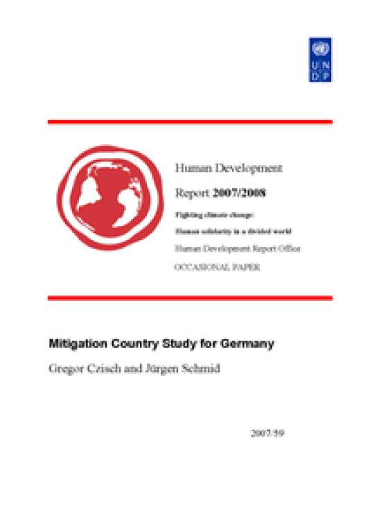 Publication report cover: Mitigation Country Study for Germany