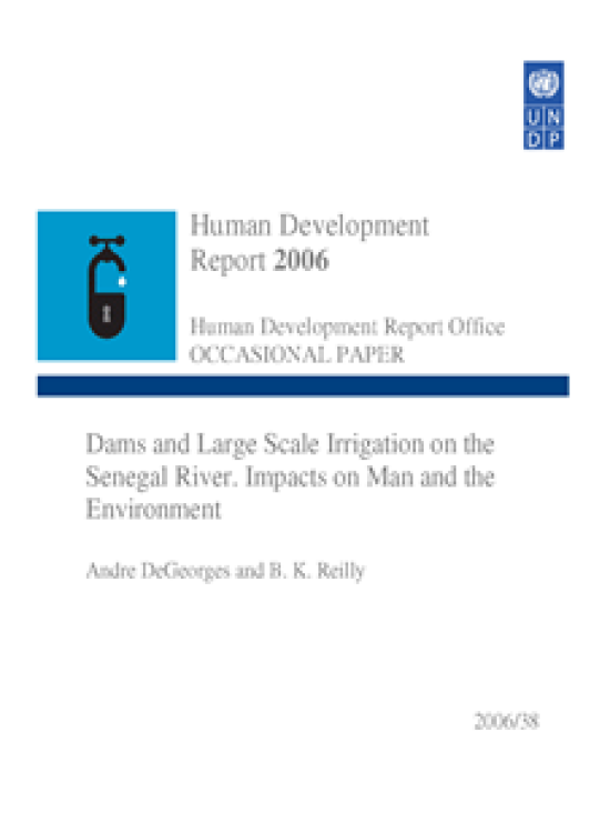Publication report cover: Dams and Large Scale Irrigation on the Senegal River