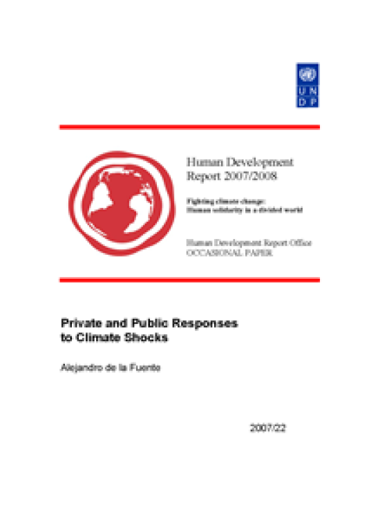 Publication report cover: Private and Public Responses to Climate Shocks
