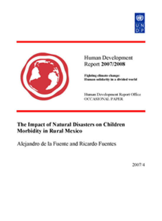 Publication report cover: The Impact of Natural Disasters on Children Morbidity in Rural Mexico