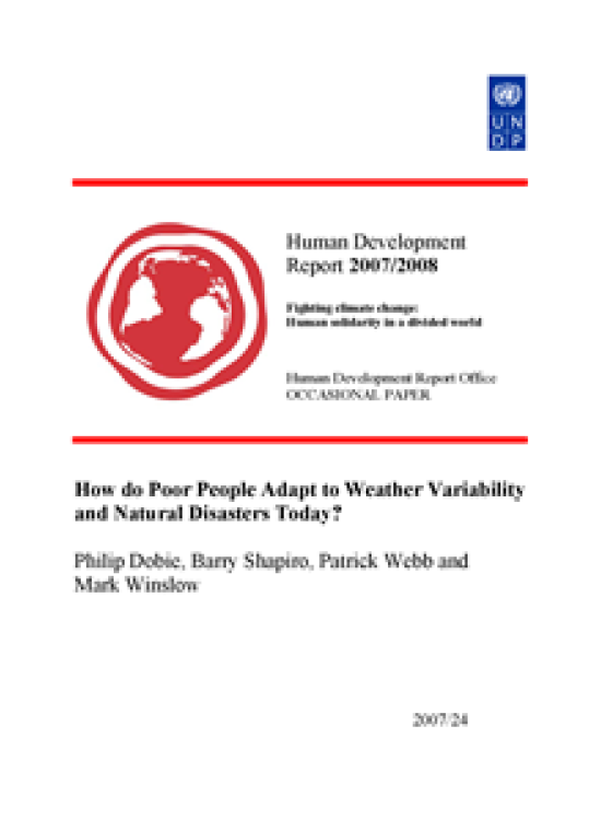 Publication report cover: How do Poor People Adapt to Weather Variability and Natural Disasters Today?