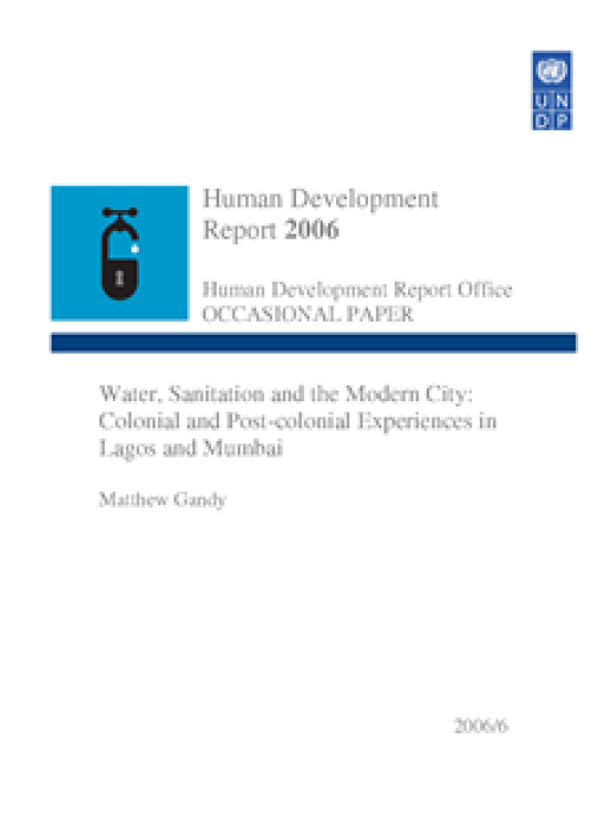 Publication report cover: Water, Sanitation and the Modern City