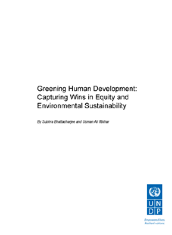 Publication report cover: Greening Human Development