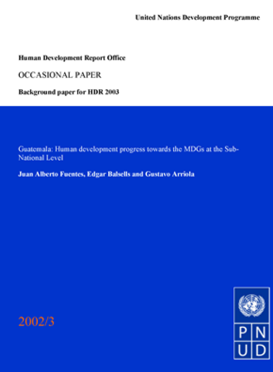 Publication report cover: Guatemala: Human development progress towards the MDGs at the Sub- National Level