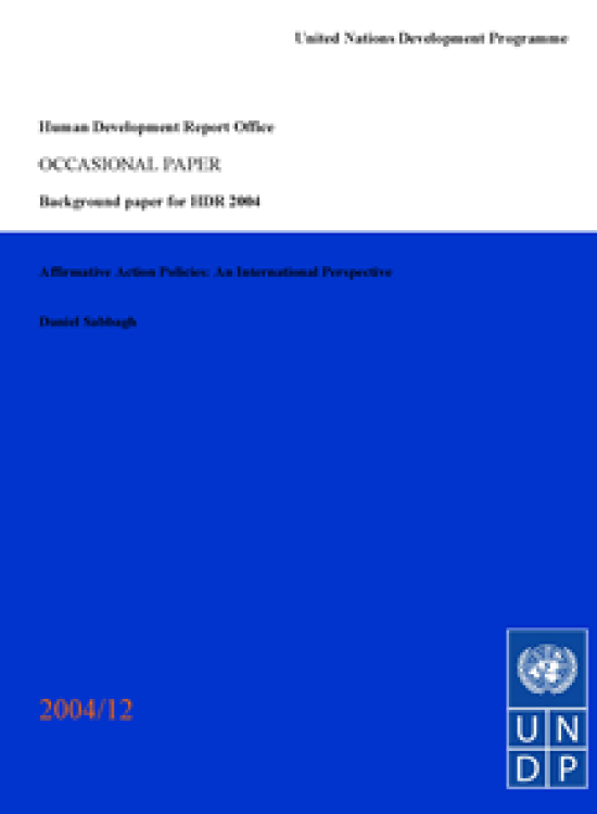 Publication report cover: Affirmative Action Policies: An International Perspective