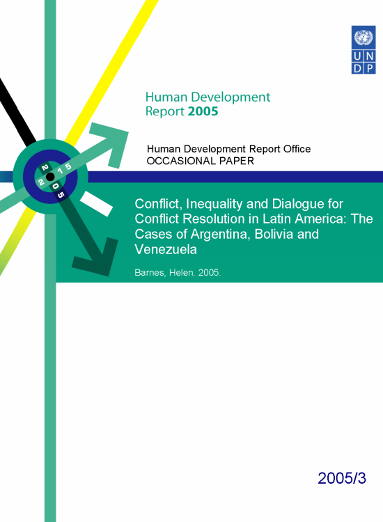 Publication report cover: Conflict, Inequality and Dialogue for Conflict Resolution in Latin America