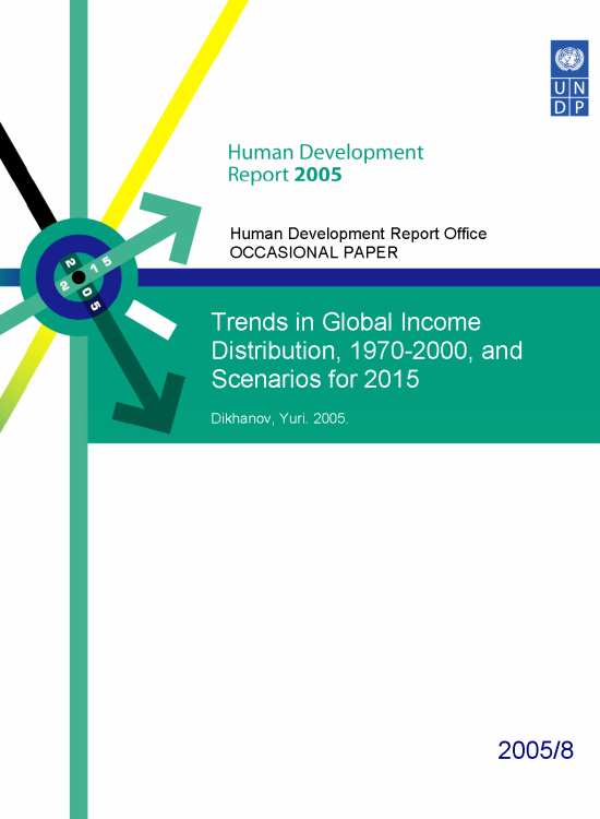 Publication report cover: Trends in Global Income Distribution, 1970-2000, and Scenarios for 2015