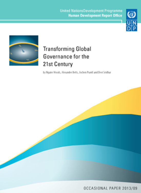 Publication report cover: Transforming Global Governance for the 21st Century