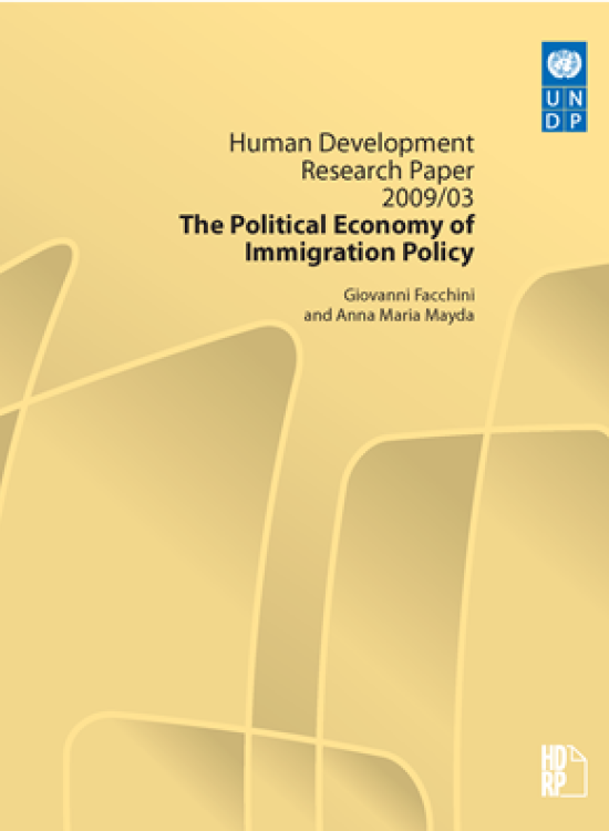 Publication report cover: The Political Economy of Immigration Policy