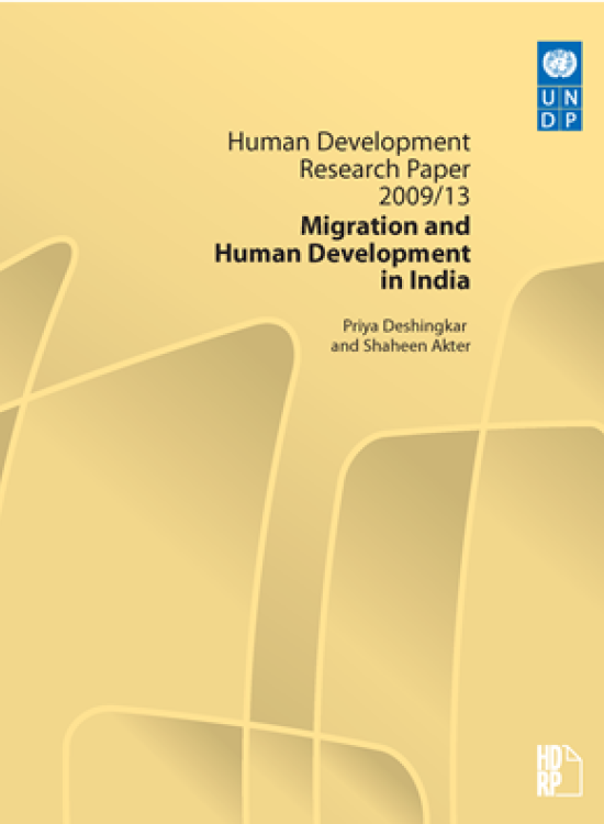 Publication report cover: Migration and Human Development in India