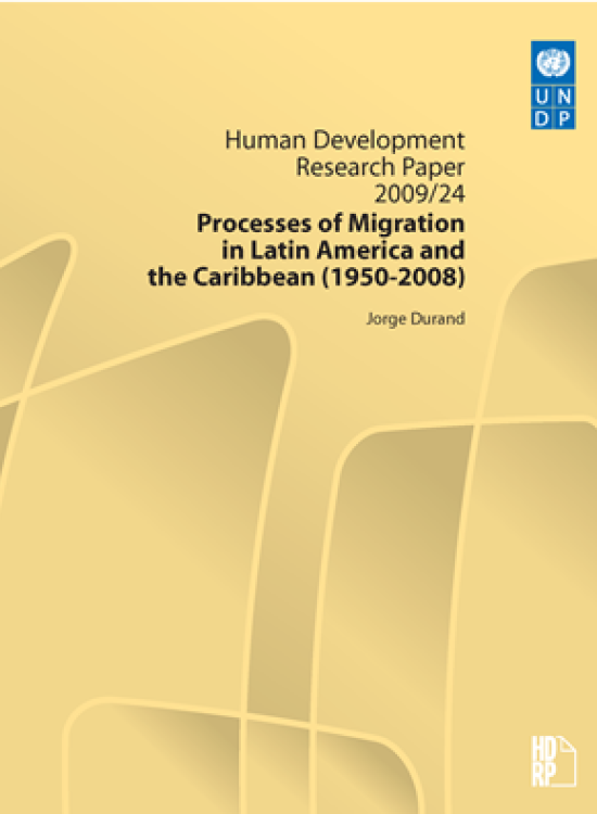 Publication report cover: Processes of Migration in Latin America and the Caribbean (1950-2008)