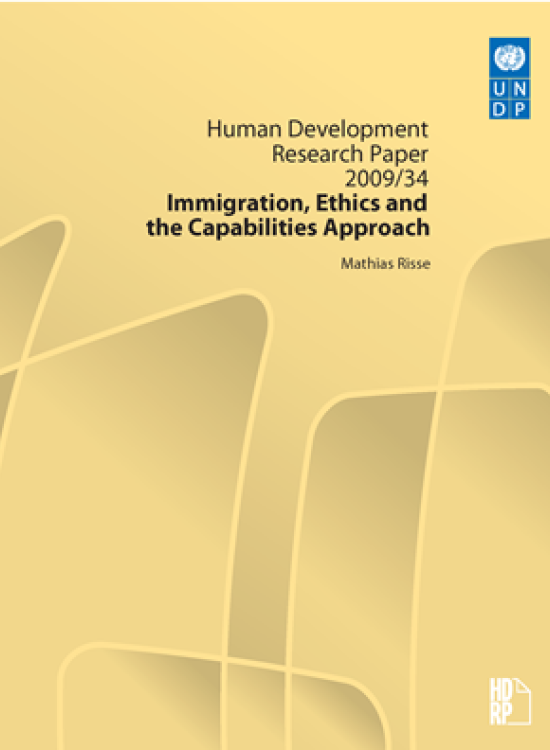 Publication report cover: Immigration, Ethics and the Capabilities Approach