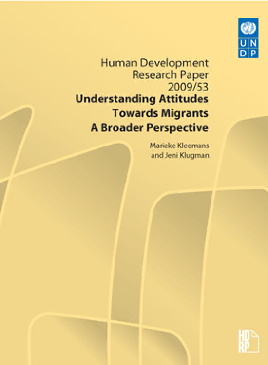 Publication report cover: Understanding Attitudes Towards Migrants A Broader Perspective