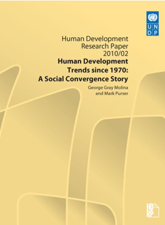 Publication report cover: Human Development Trends since 1970