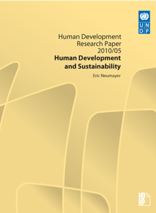 Publication report cover: Human Development and Sustainability
