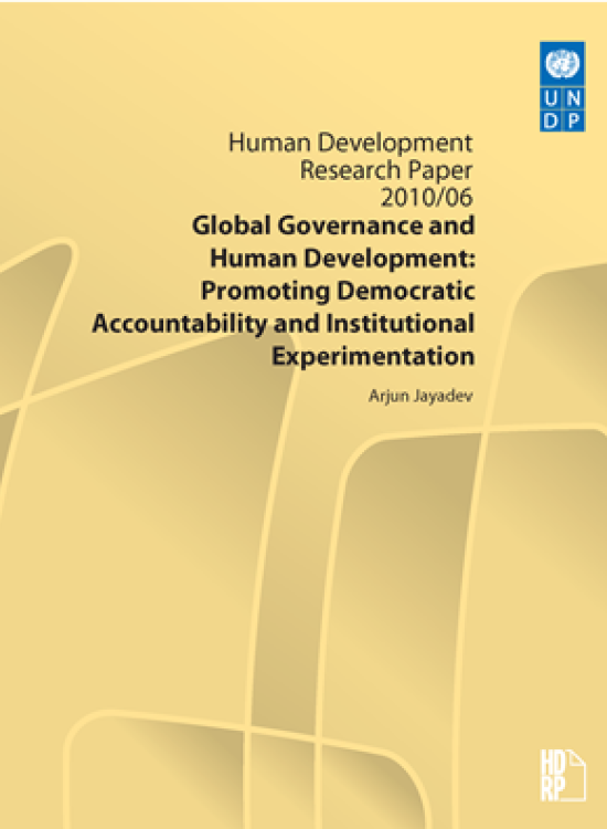 Publication report cover: Global Governance and Human Development