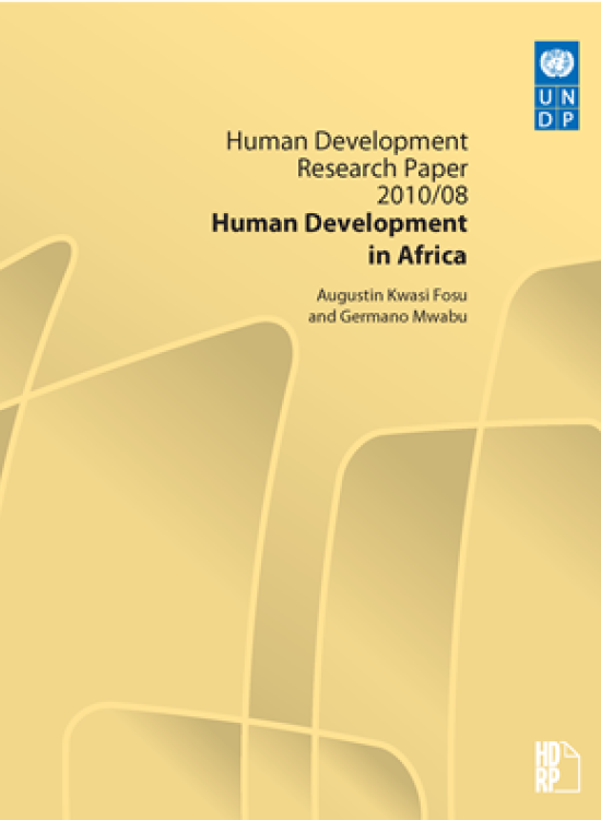 Publication report cover: Human Development in Africa