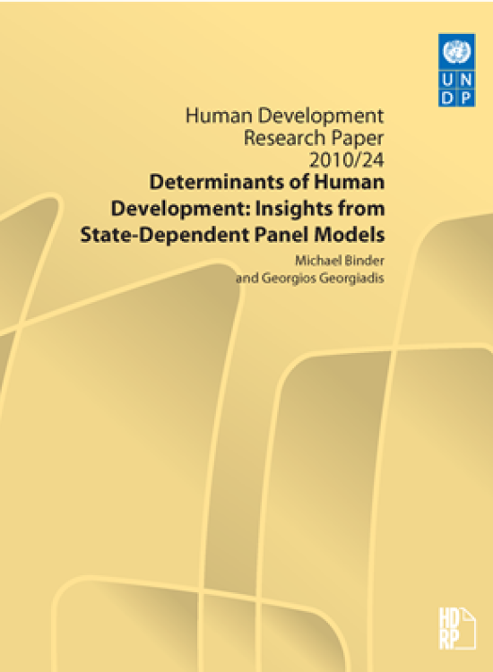 Publication report cover: Determinants of Human Development