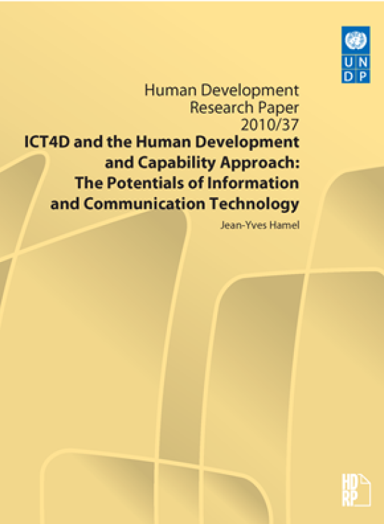 Publication report cover: ICT4D and the Human Development and Capability Approach