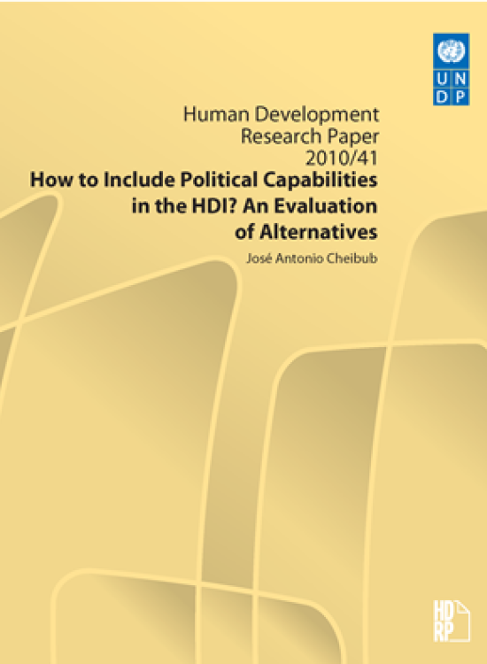 Publication report cover: How to Include Political Capabilities in the HDI?