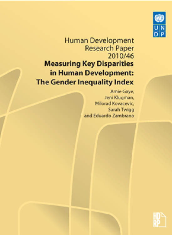 Publication report cover: Measuring Key Disparities in Human Development