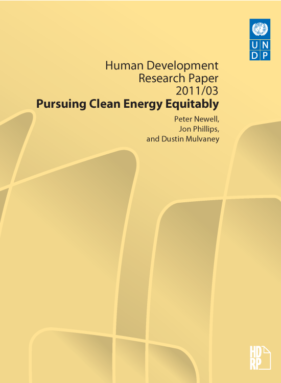 Publication report cover: Pursuing Clean Energy Equitably