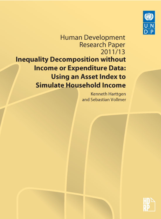 Publication report cover: Inequality Decomposition without Income or Expenditure Data