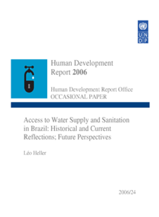 Publication report cover: Access to Water Supply and Sanitation in Brazil