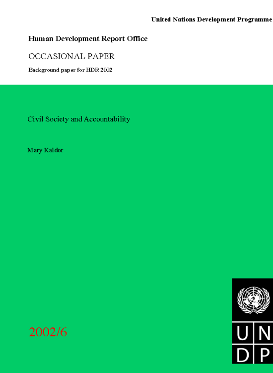 Publication report cover: Civil Society and Accountability