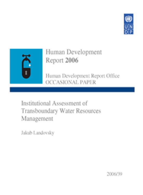 Publication report cover: Institutional Assessment of Transboundary Water Resources Management