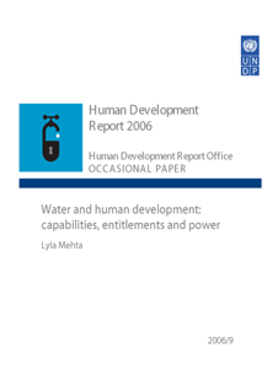 Publication report cover: Water and human development
