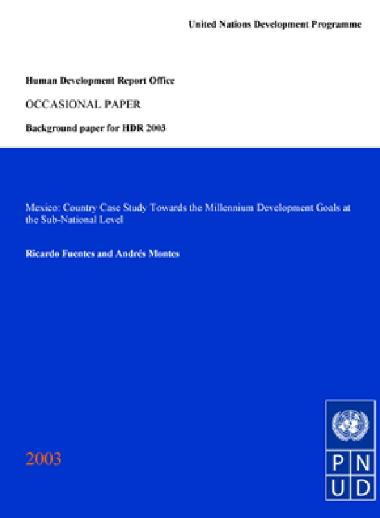 Publication report cover: Mexico: Country Case Study Towards the Millennium Development Goals at the Sub-National Level