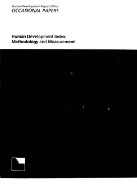 Publication report cover: Human Development Index: Methodology and Measurement