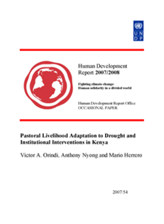 Publication report cover: Pastoral Livelihood Adaptation to Drought and Institutional Interventions in Kenya