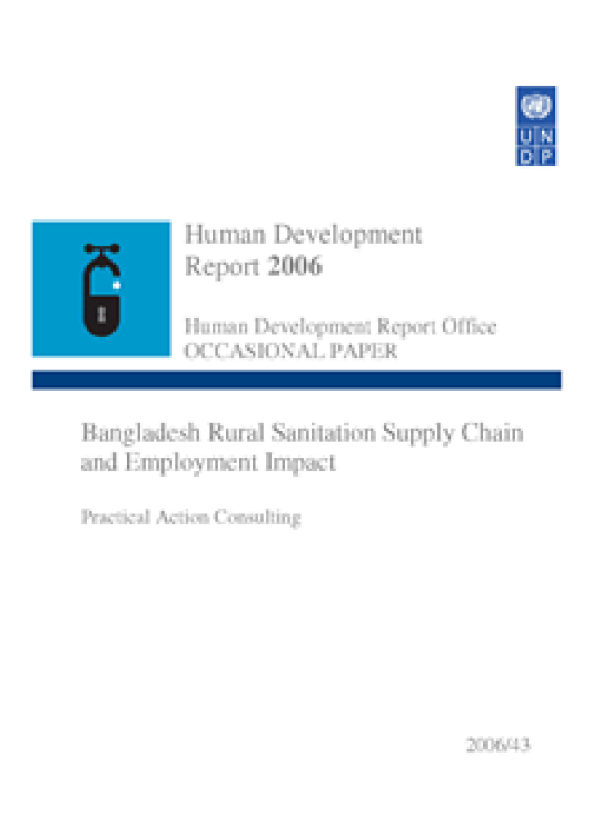 Publication report cover: Bangladesh Rural Sanitation Supply Chain and Employment Impact