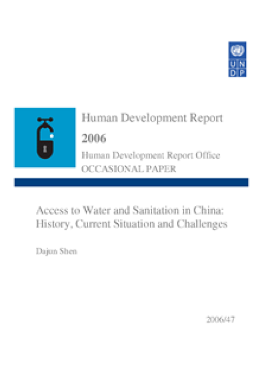 Publication report cover: Access to Water and Sanitation in China