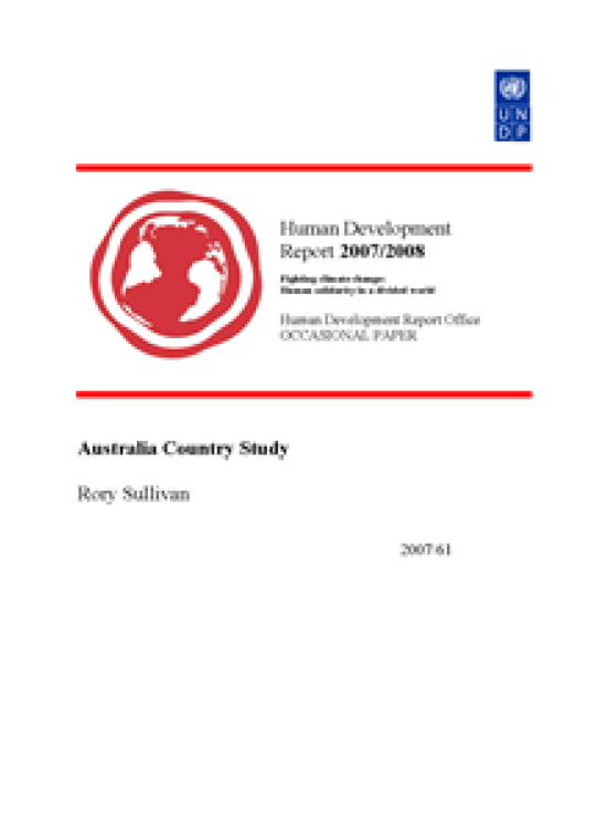 Publication report cover: Australia Country Study