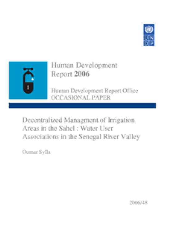 Publication report cover: Decentralized Managment of Irrigation Areas in the Sahel